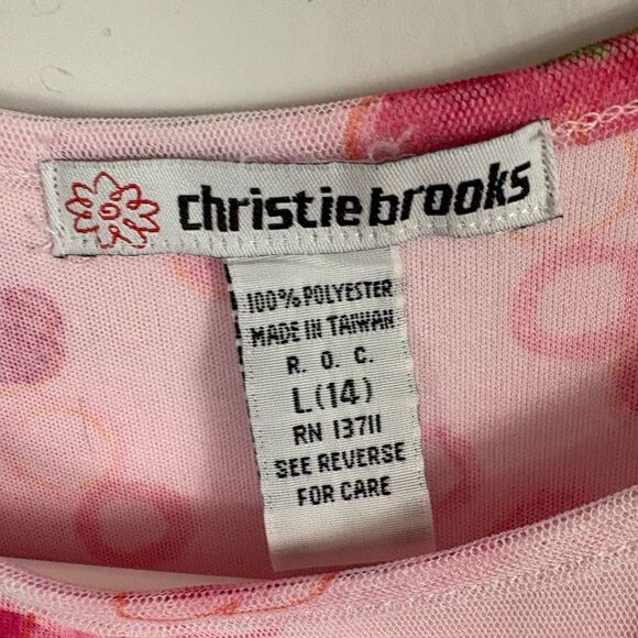 Christie Brooks Vintage Pink Whimsical Floral Size 14 Large Fairy Barbie - Picture 3 of 8